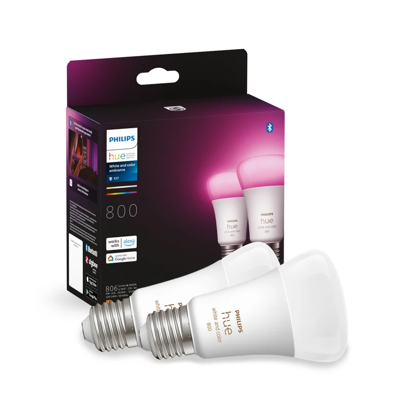 Philips Hue White and Color Ambiance Kit de inicio blanco RGBW E27 9W 806lm (2 uds)