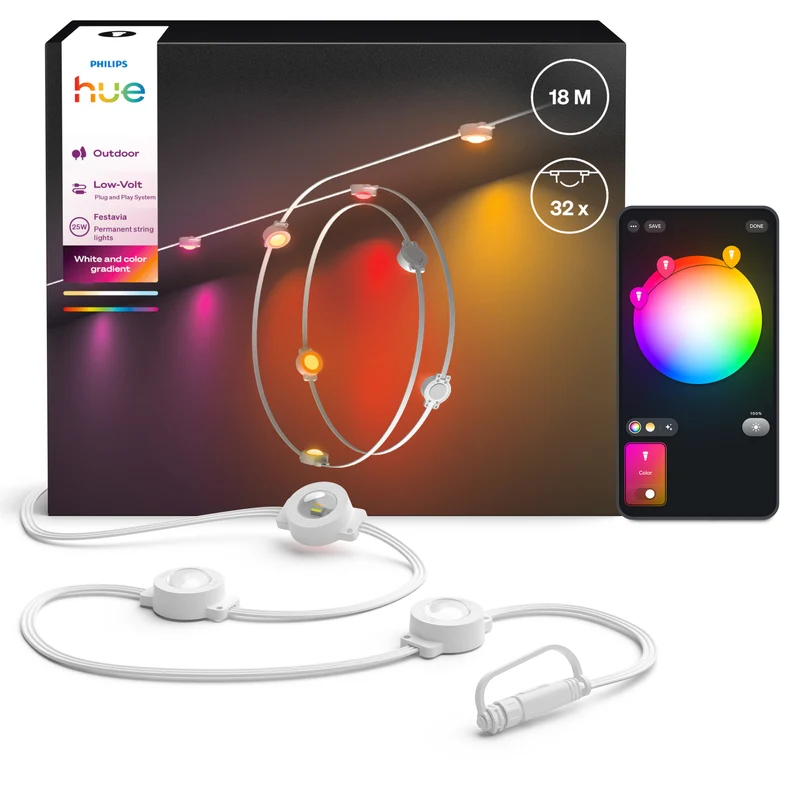 Philips Hue White and Color Ambiance RGBW Guirnalda 32 luces festavia blanco 87211