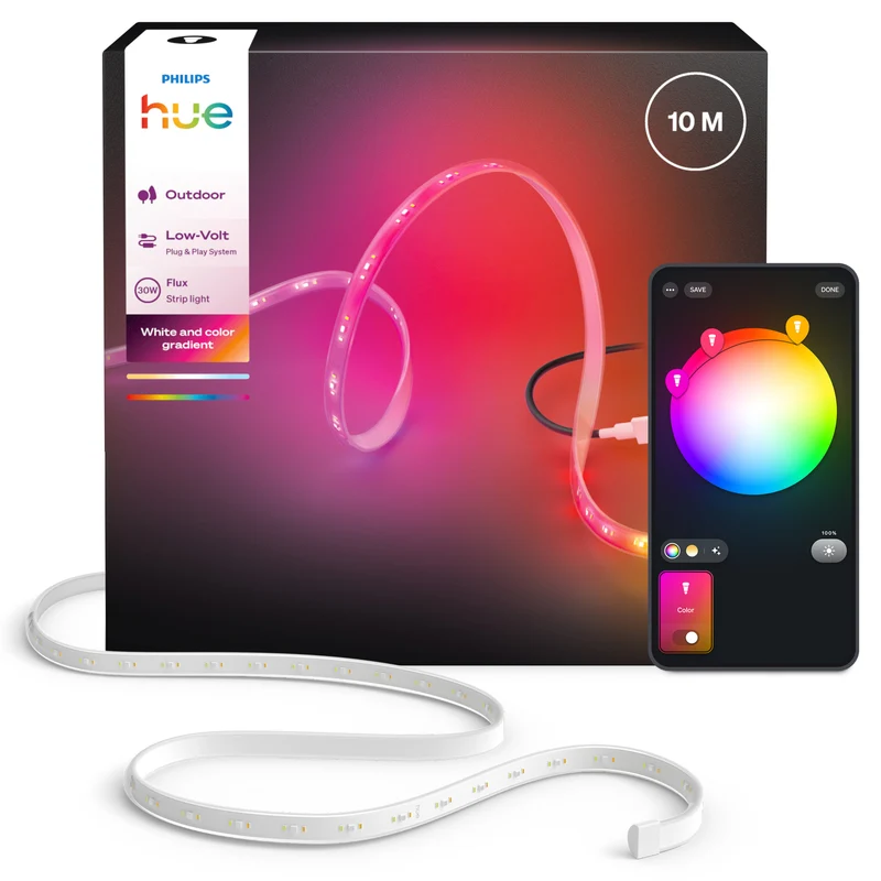 Philips Hue White and Color Ambiance RGBW Tira LED flux outdoor ledstrip blanco 87211