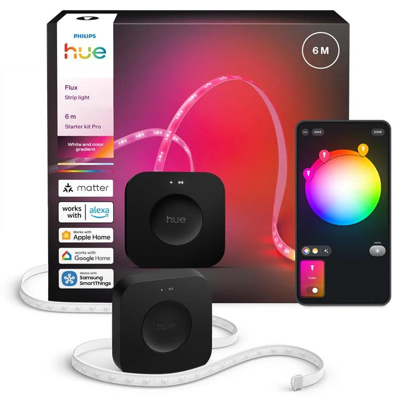 Philips Hue White and Color Ambiance Tira LED flux blanco RGBW 24W 2000lm 3