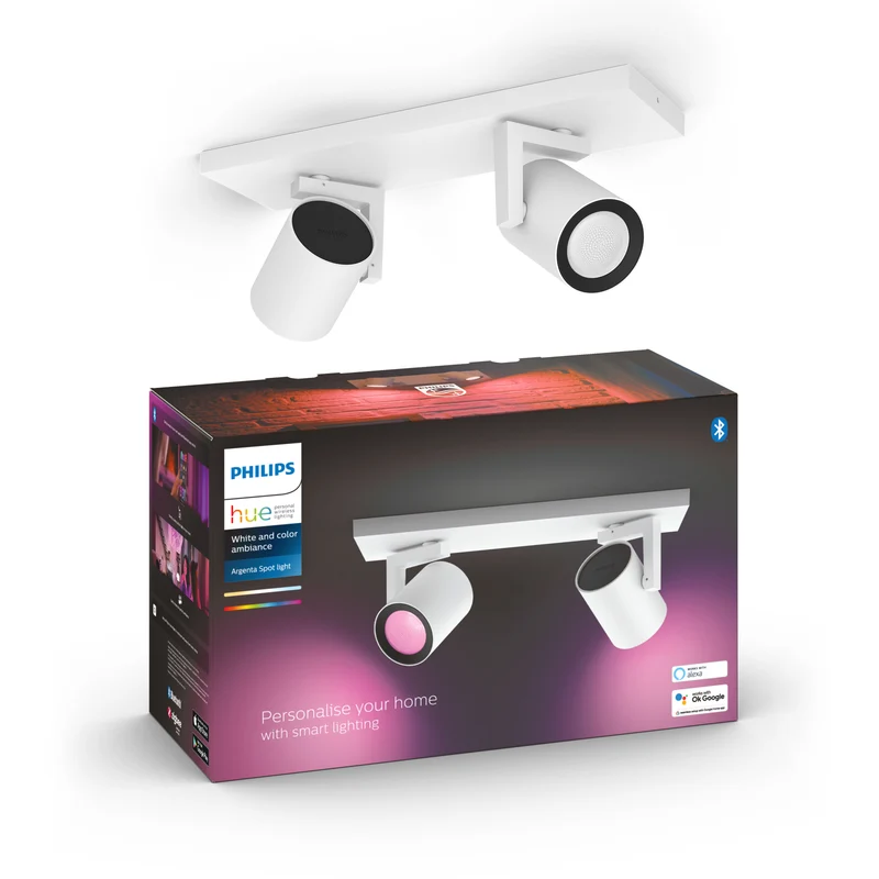 Philips Hue White and Color Ambiance Foco 2 luces Argenta blanco RGBW 4,2W 800lm 87201