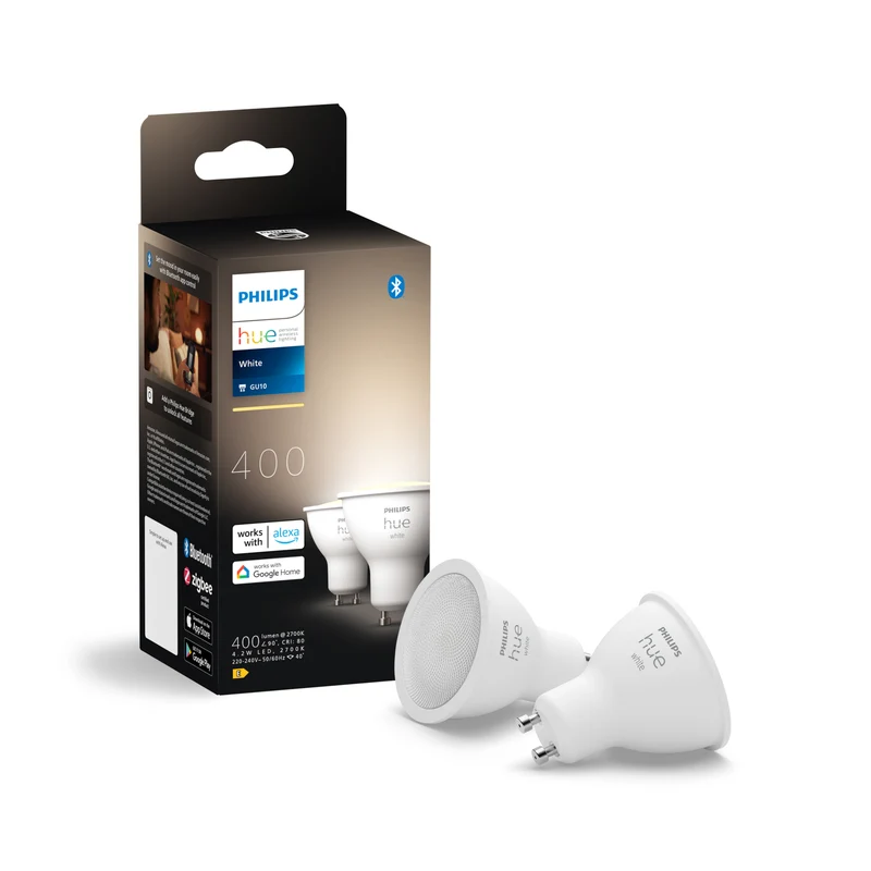 Philips Hue White Bombilla dicroica 2 luces White GU10 4,2W 400lm 87201