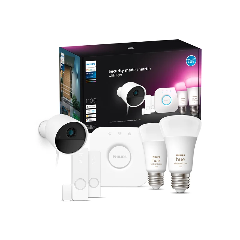 Philips Hue Security Kit de inicio 2 luces Secure blanco RGBW E27 9W IP65 (7 uds) 87201