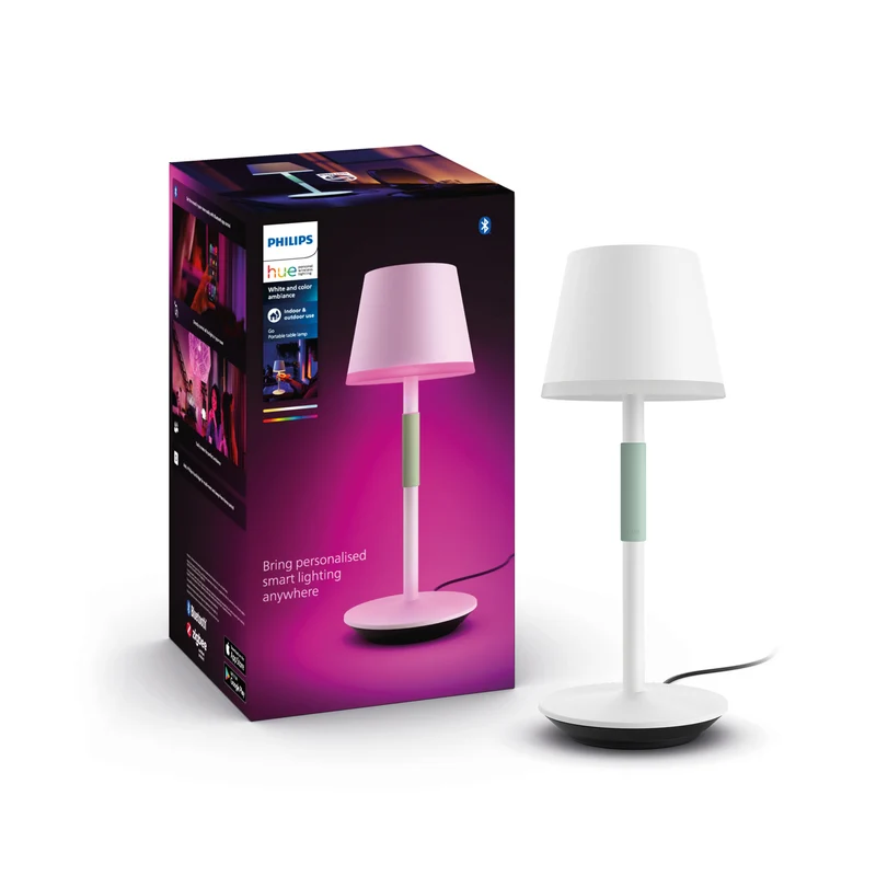 Philips Hue White and Color Ambiance Lámpara de mesa Go blanco RGBW 6W IP54 530lm