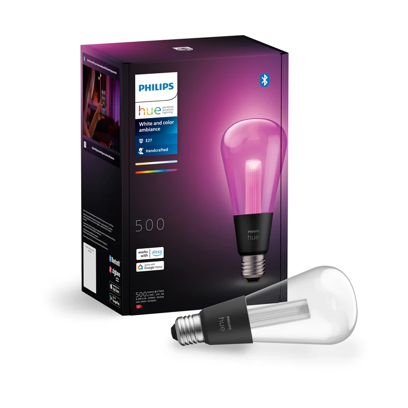 Philips Hue White and Color Ambiance Bombilla Lightguide RGBW E27 6,8W 500lm