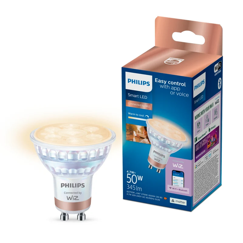 Bombilla LED Dicroica Philips Tunable White regulable PAR16 50W GU10 2700K 400lm