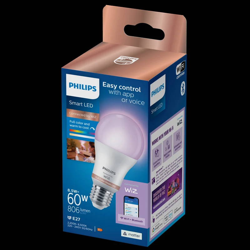 Bombilla LED Philips Gekleurd A60 8,5W E27 806lm