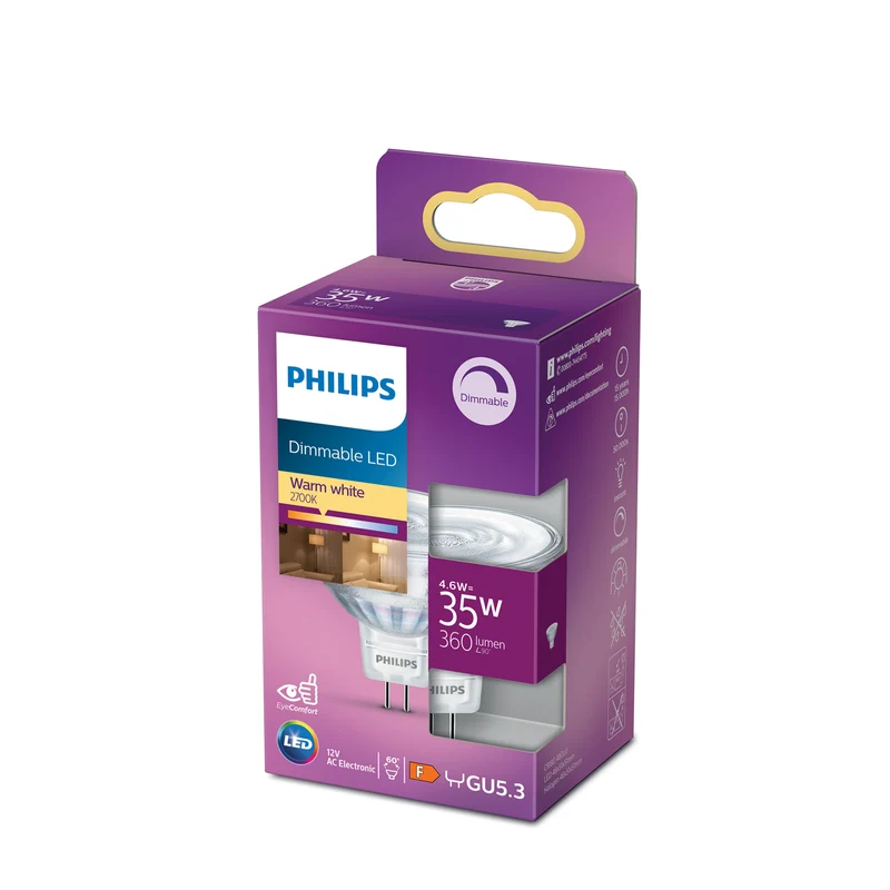 Bombilla LED Dicroica Philips 35W MR16 2700K 360lm