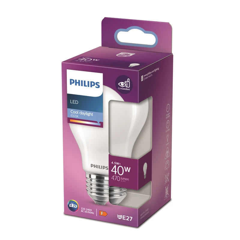 Bombilla LED Philips Classic mate A60 40W E27 6500K 470lm