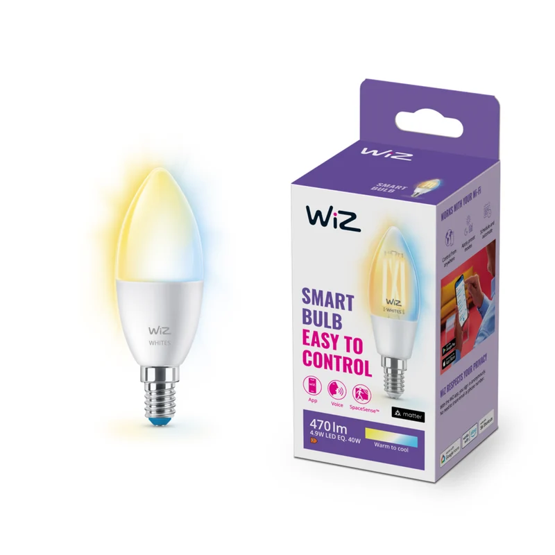 Bombilla LED Vela Philips Instelbaar wit regulable C37 40W E14 470lm