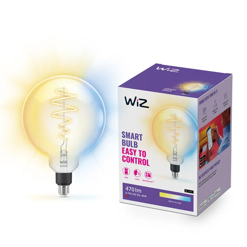 Bombilla de filamento Philips Tunable White regulable transparente G200 470lm