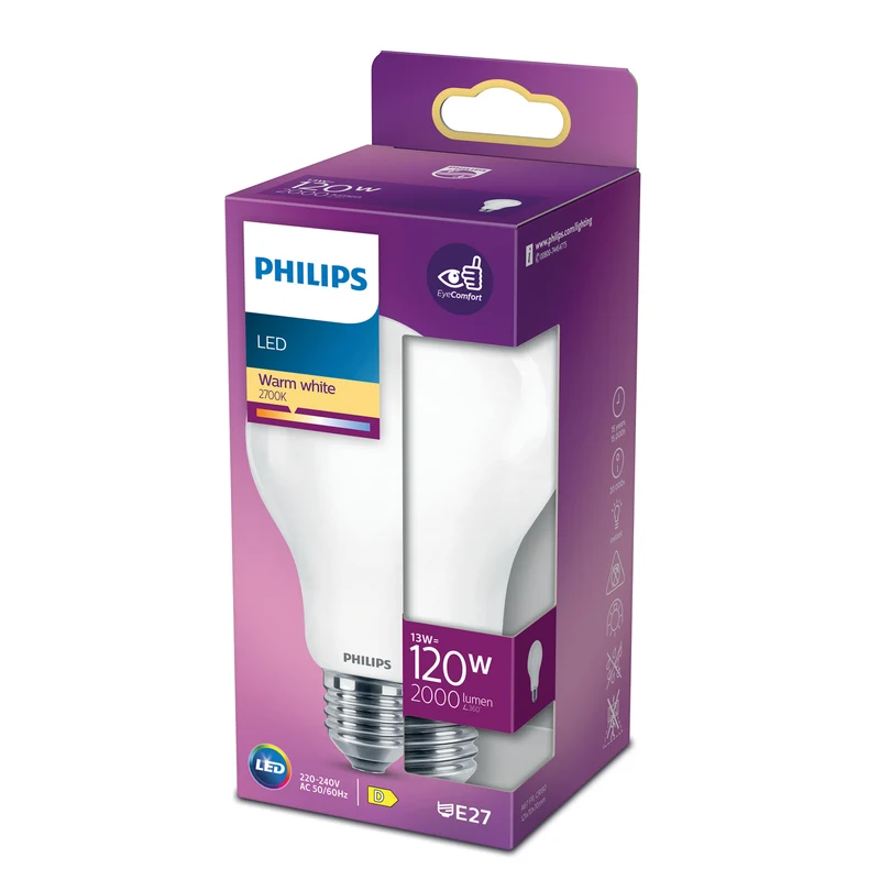 Bombilla de filamento Philips mate A67 120W E27 2700K 2000lm