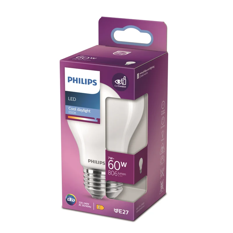 Bombilla LED Philips Classic mate A60 60W E27 6500K 806lm