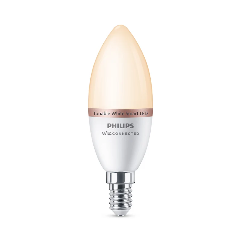 Bombilla LED Vela Philips WiZ C37 4,9W E14 2700K 470lm