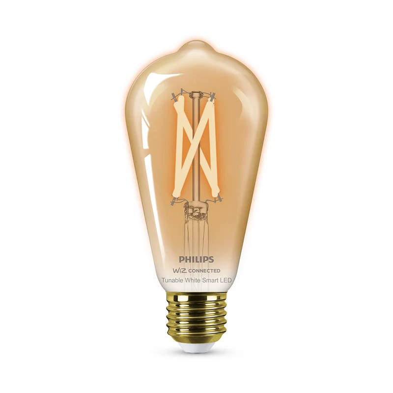 Bombilla de filamento Philips WiZ ámbar ST64 7W E27 640lm