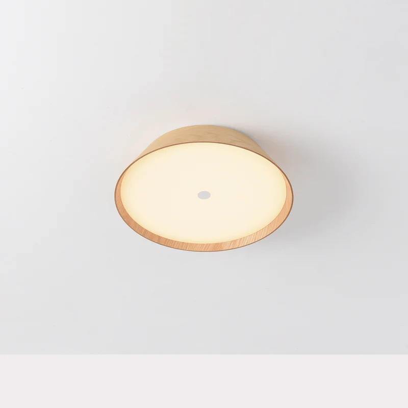 Plafón de techo ACB Cora Madera Haya y Blanco Texturado Ø33cm P4015070OAK