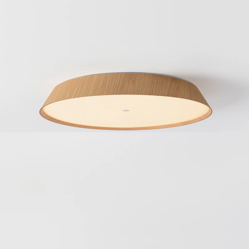 Plafón de techo ACB Cora Madera Haya y Blanco Texturado Ø61cm P4015270OAK
