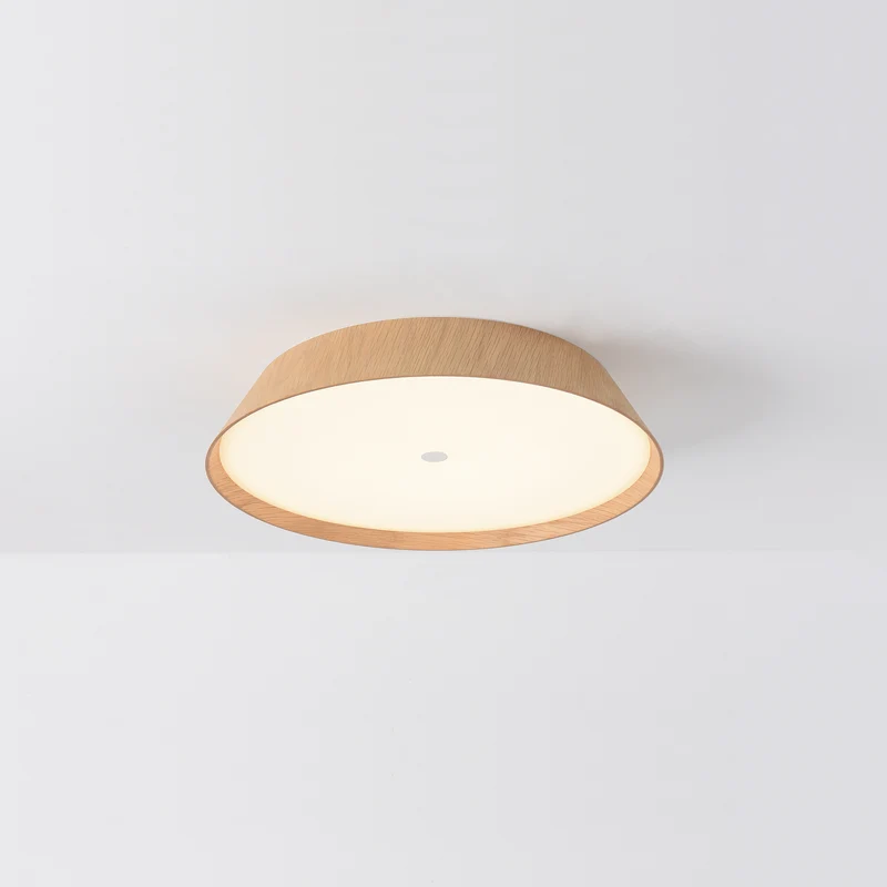 Plafón de techo ACB Cora Madera Haya y Blanco Texturado Ø42cm P4015170OAK