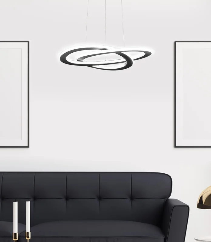 Lámpara de techo colgante EGLO Rolimare negro dos aros 99396