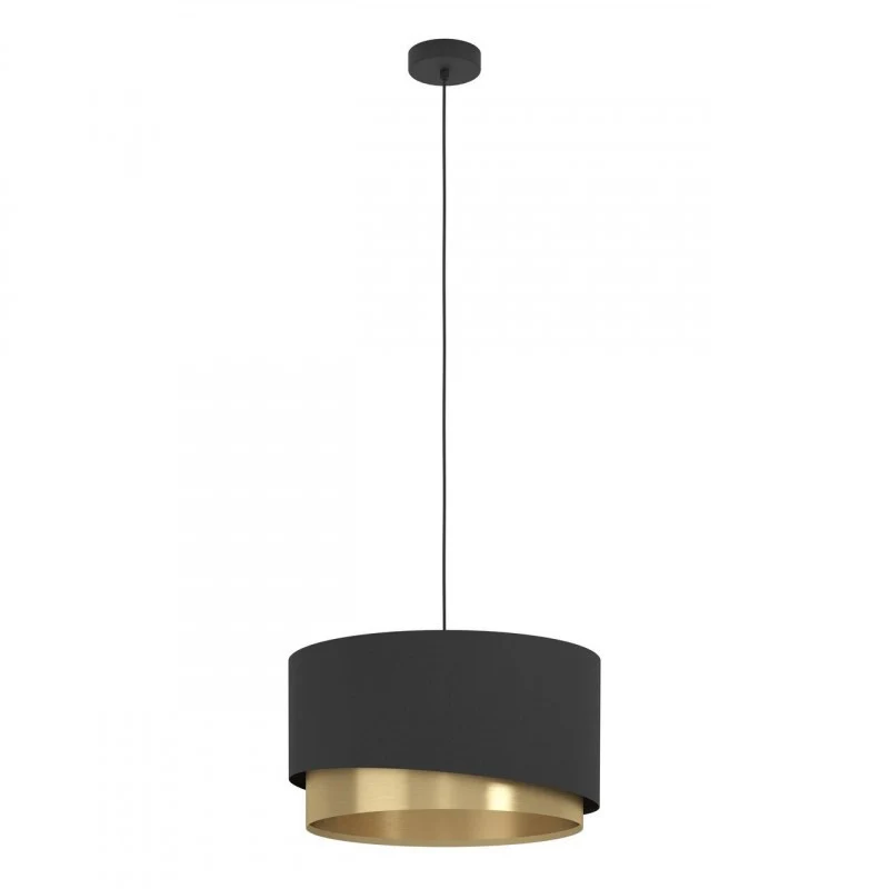 Lámpara de techo colgante EGLO Manderline negro y oro E27 Ø45cm 39925