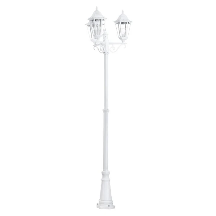 Farola de exterior EGLO Navedo blanco E27 IP44 220cm Ø56cm 93454
