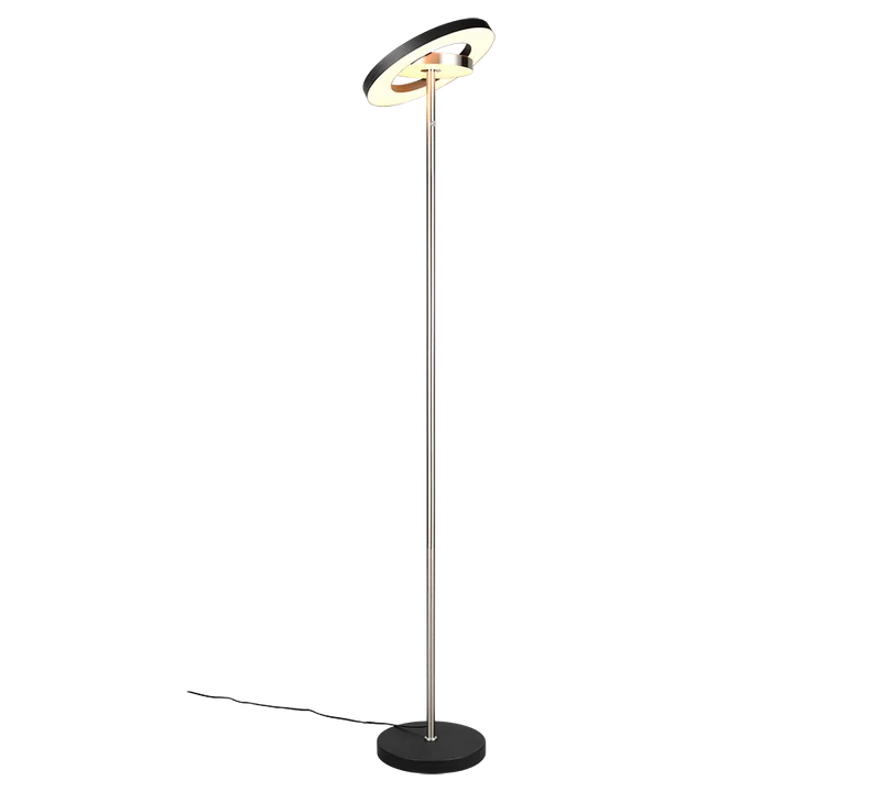 Lámpara de pie Guano Trio níquel mate LED 2300K Ø30cm 19W 434410107