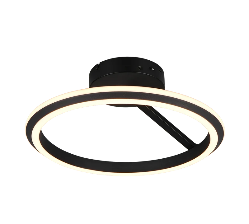 Plafón de techo Amador Trio negro mate 34W LED 2300K Ø45cm 635510132