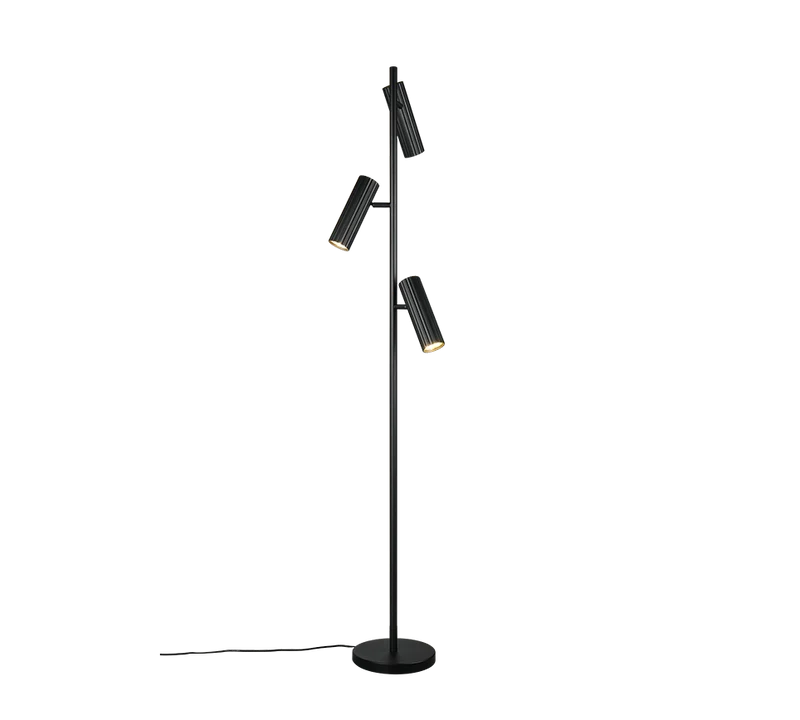 Lámpara de pie Soka Trio negro mate GU10 Ø37cm 467700332