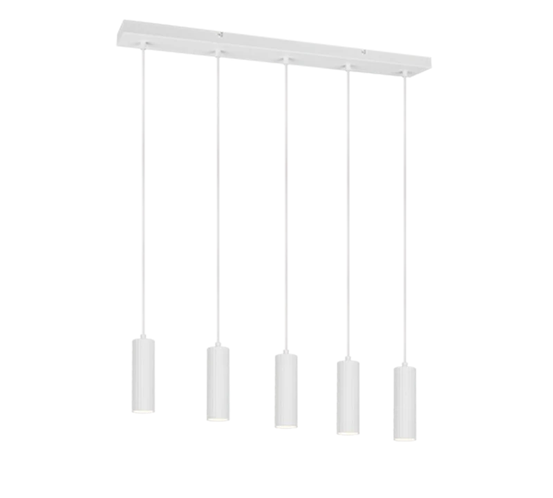 Lámpara colgante Soka Trio blanco mate 5 luces GU10 Ø5cm 367700531