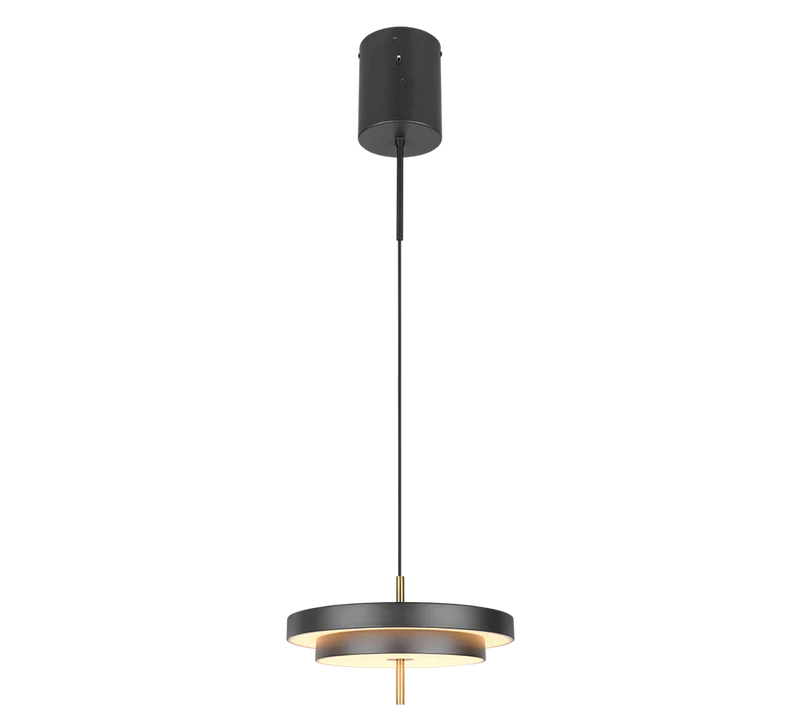 Lámpara colgante Keaton Trio negro y dorado LED Ø40cm 34W 340219180