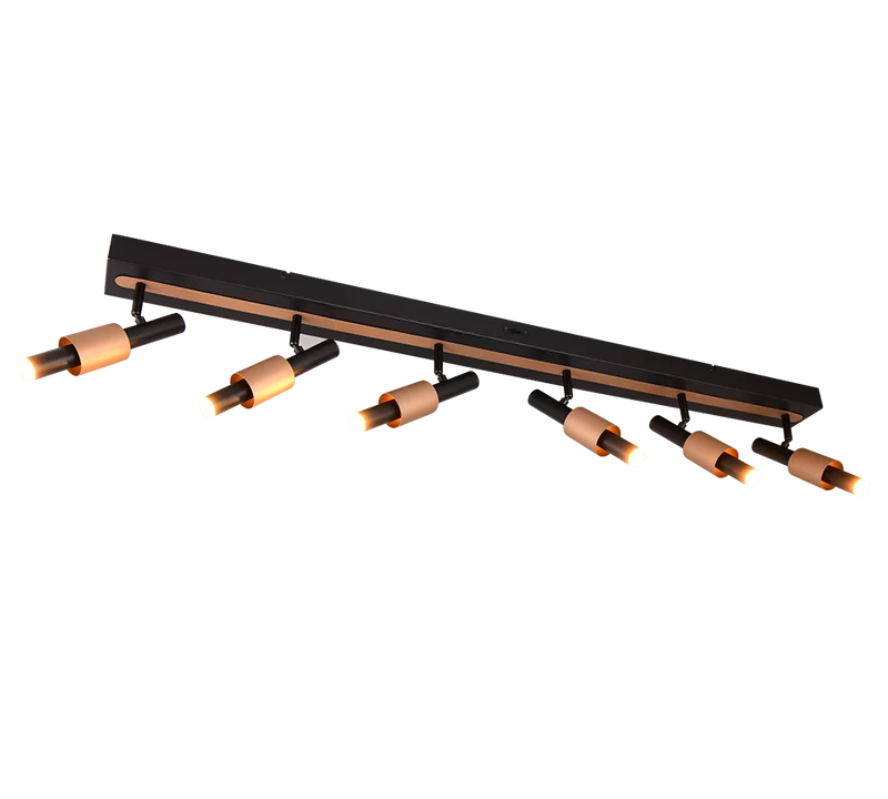 Foco de techo Ikaris Trio negro mate y dorado 6 luces LED 4W 855310632