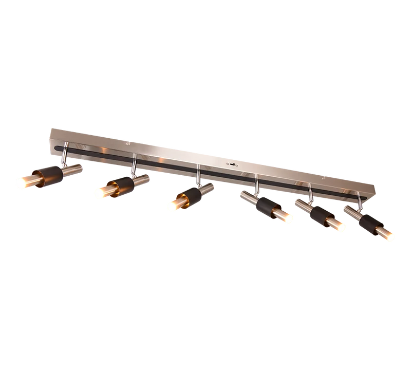 Plafón de focos de techo Ikaris Trio níquel mate 6 luces LED 4W 855310607
