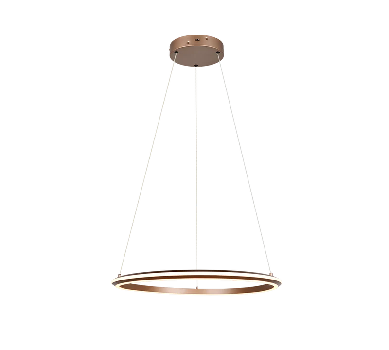 Lámpara colgante Trio Amador coffee LED 2300K Ø75cm 48W 331019165