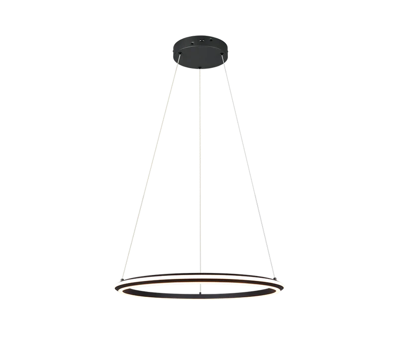 Lámpara colgante Amador Trio negro mate LED 2300K Ø75cm circular 48W 331019132
