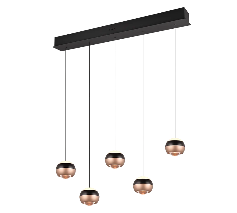 Lámpara colgante Orbit Trio negro mate 5 luces LED 2300K 8W 344410532