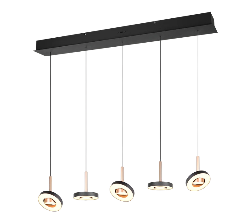 Lámpara colgante Guano Trio coffee 5 luces LED 2300K 8W 334410565