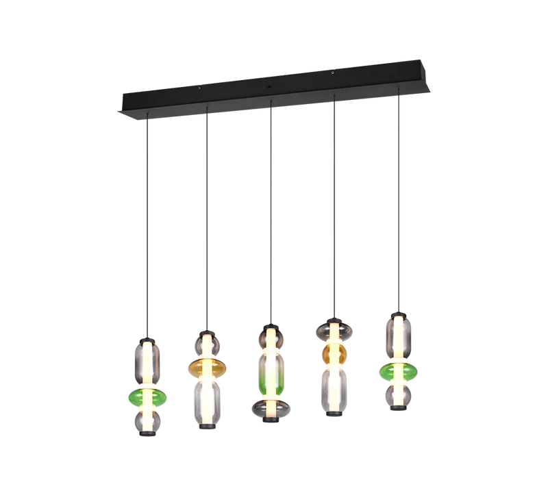 Lámpara colgante Minerva Trio multicolor 5 luces LED 2300K 6W 334310517
