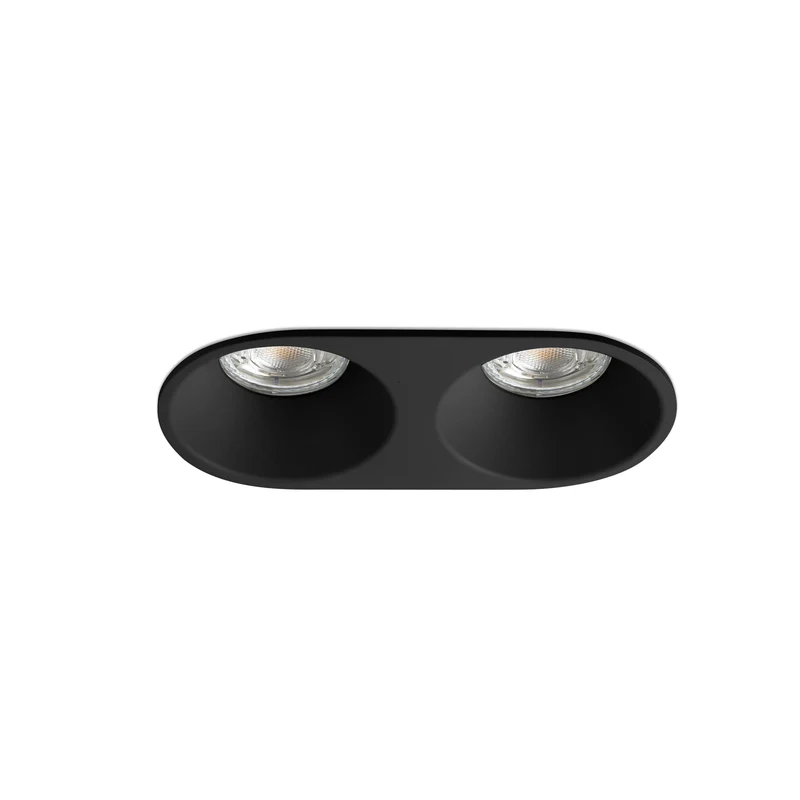 Downlight empotrable de techo Faro Gas 2 luces GU10 LED negro mate IP20 43421