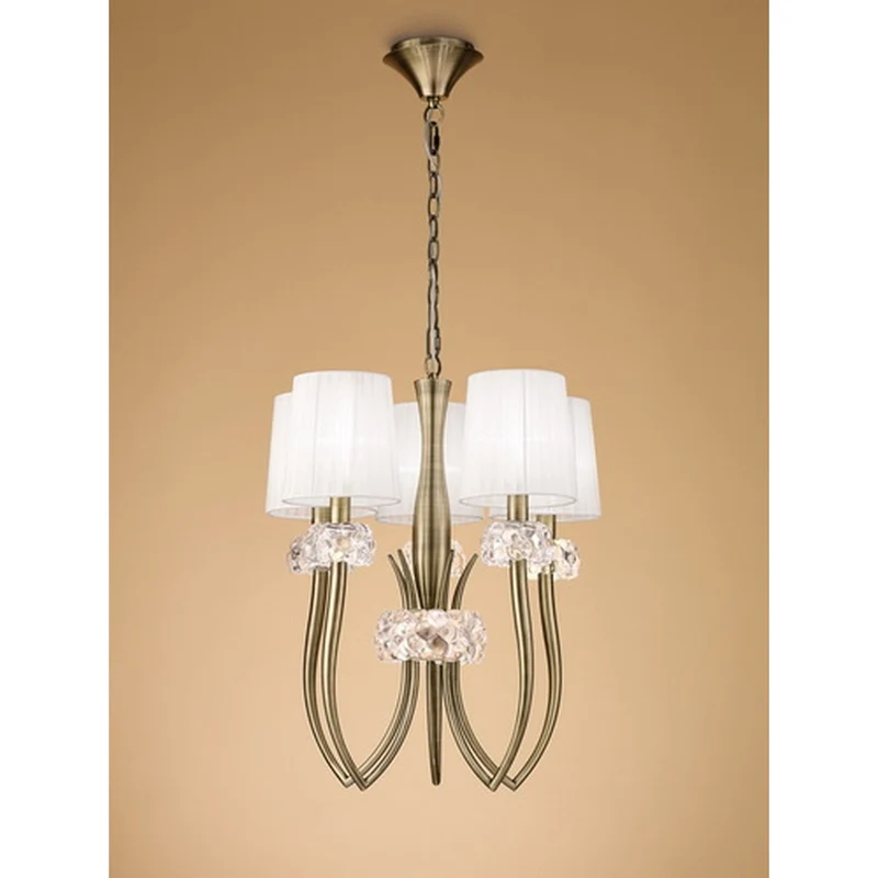 Mantra Loewe Lámpara de techo colgante cuero Ø50cm 4732