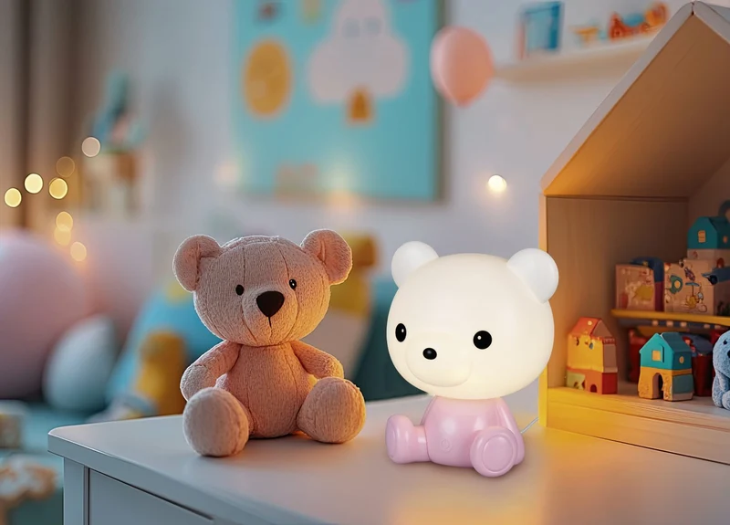 Lámpara de sobremesa infantil Trio Cutie LED pink 3000K táctil USB R57991193