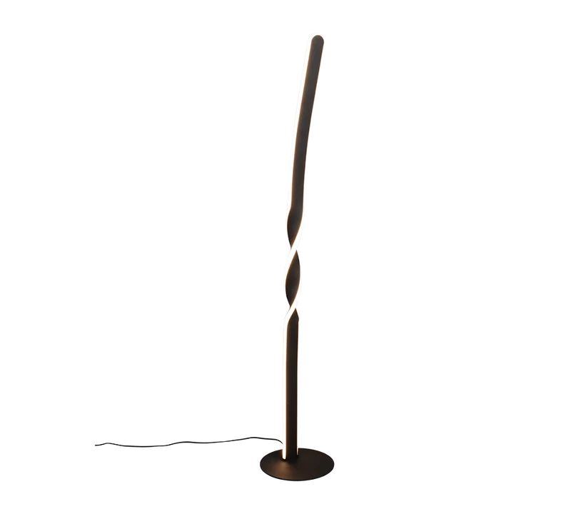 Lámpara de pie Trio Ginko LED negro mate 3000K 110cm R45791132