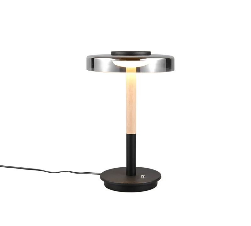 Lámpara de sobremesa Trio Celeste LED negro mate 3000K táctil 35cm 554910132 para salón y comedor