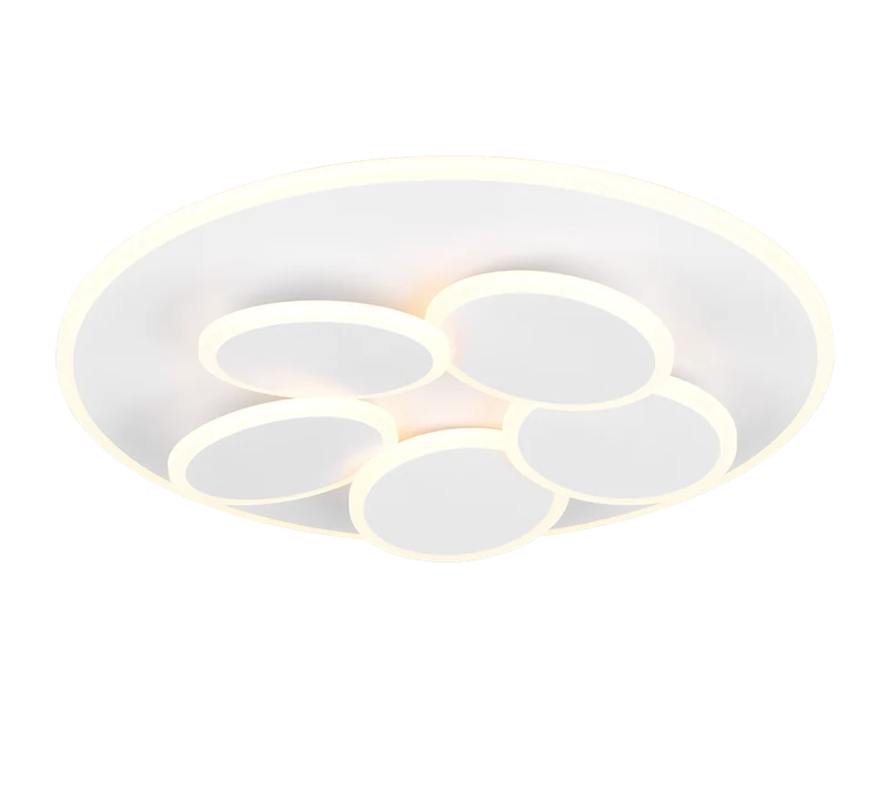 Plafón de techo Trio Mandala LED blanco mate CCT regulable con mando Ø49cm 653210631