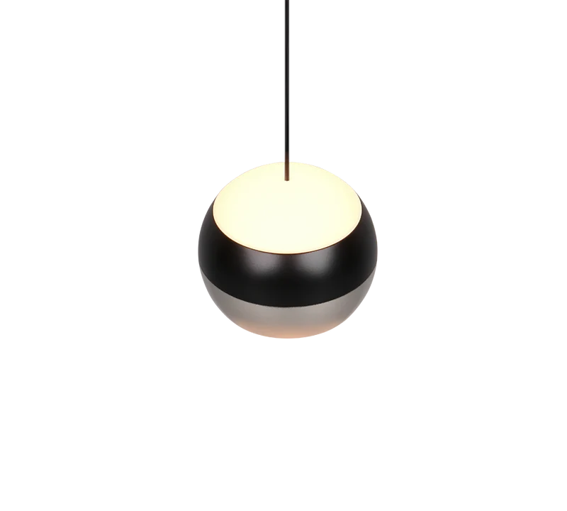 Lámpara de techo colgante Trio Orbit LED níquel mate regulable arriba y abajo 195cm 344410107