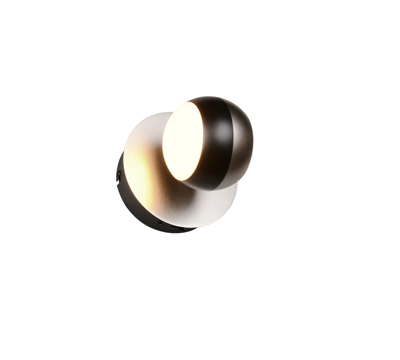 Aplique de pared Trio Orbit LED níquel mate regulable arriba y abajo 244410107
