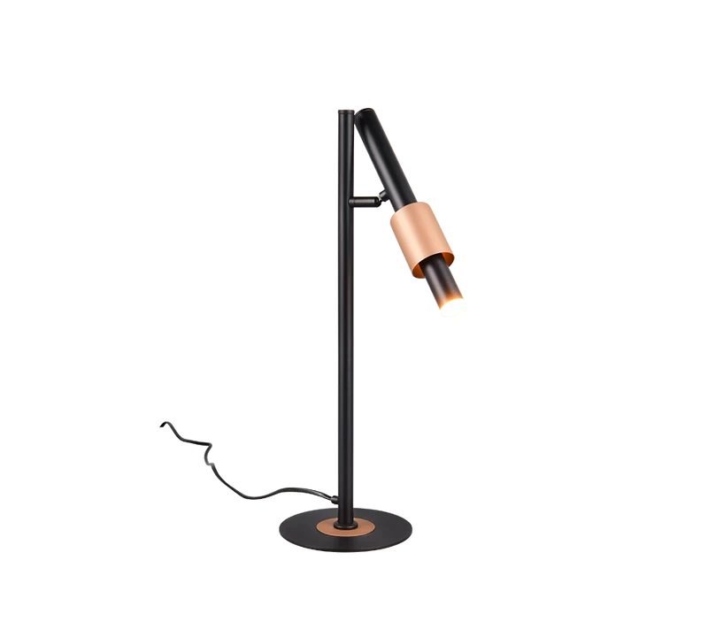 Lámpara de mesa Trio Ikaris negro y cobre regulable 555310132