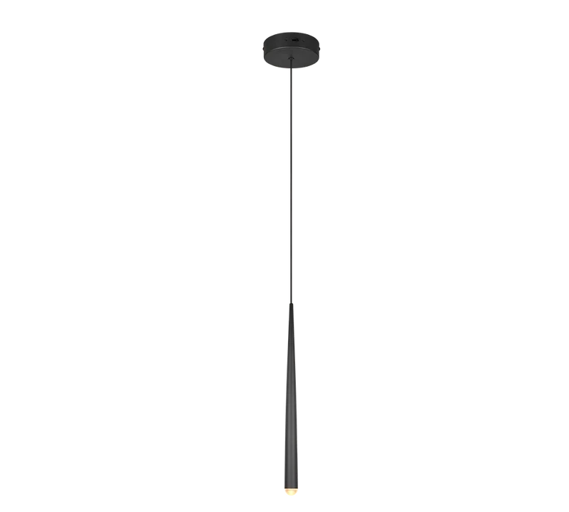 Lámpara de techo colgante Trio Cala LED negro mate regulable 150cm 354810132