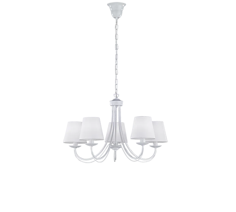 Lámpara Trio Cortez 5 luces blanco mate Ø70cm 110600531