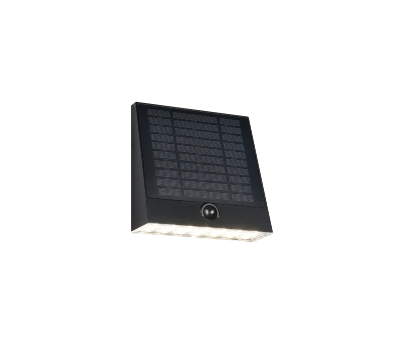 Aplique de exterior Trio Alvorada LED solar portátil negro 4000K con sensor USB IP44 R23326102
