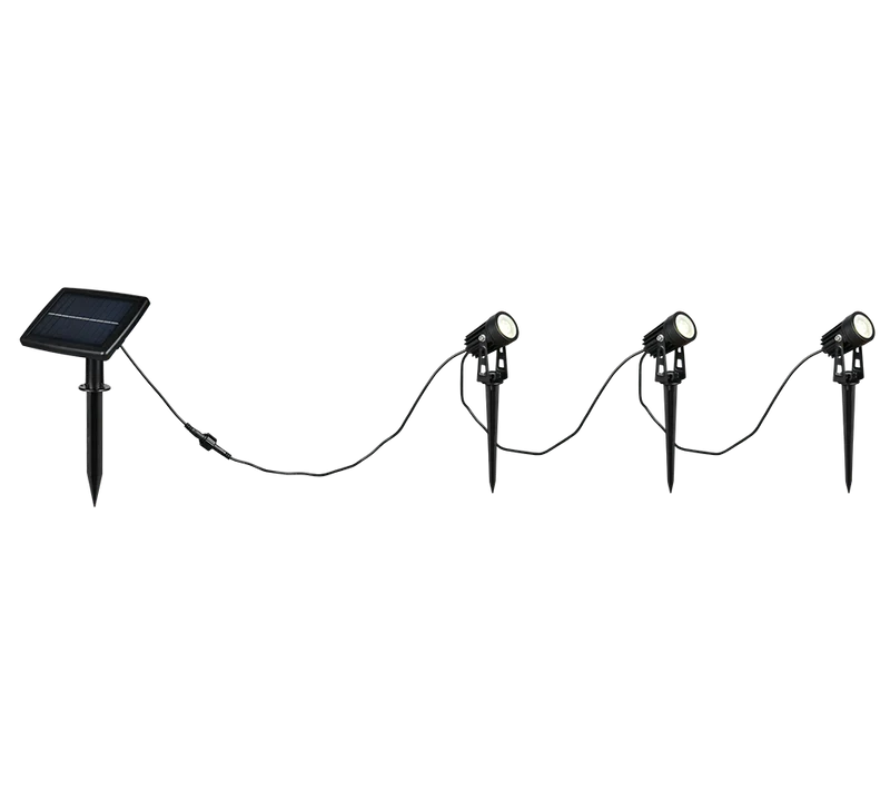 Foco de exterior Trio Obidos LED solar portátil 3 luces negro mate 4000K IP44 R83256332